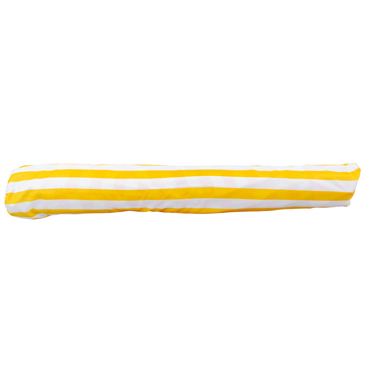 3m Deluxe Bamboo Umbrella with Cover - Yellow &amp; White Stripe
