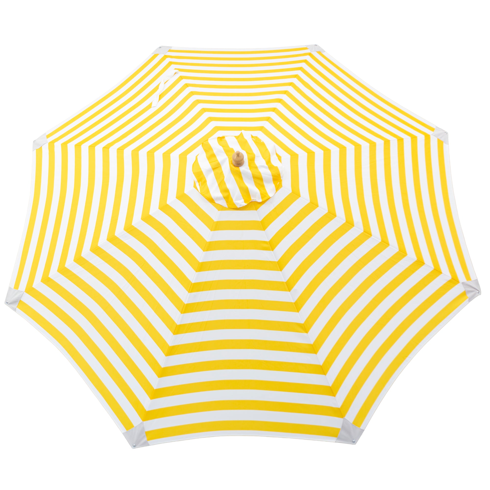 3m Deluxe Bamboo Umbrella with Cover - Yellow & White Stripe