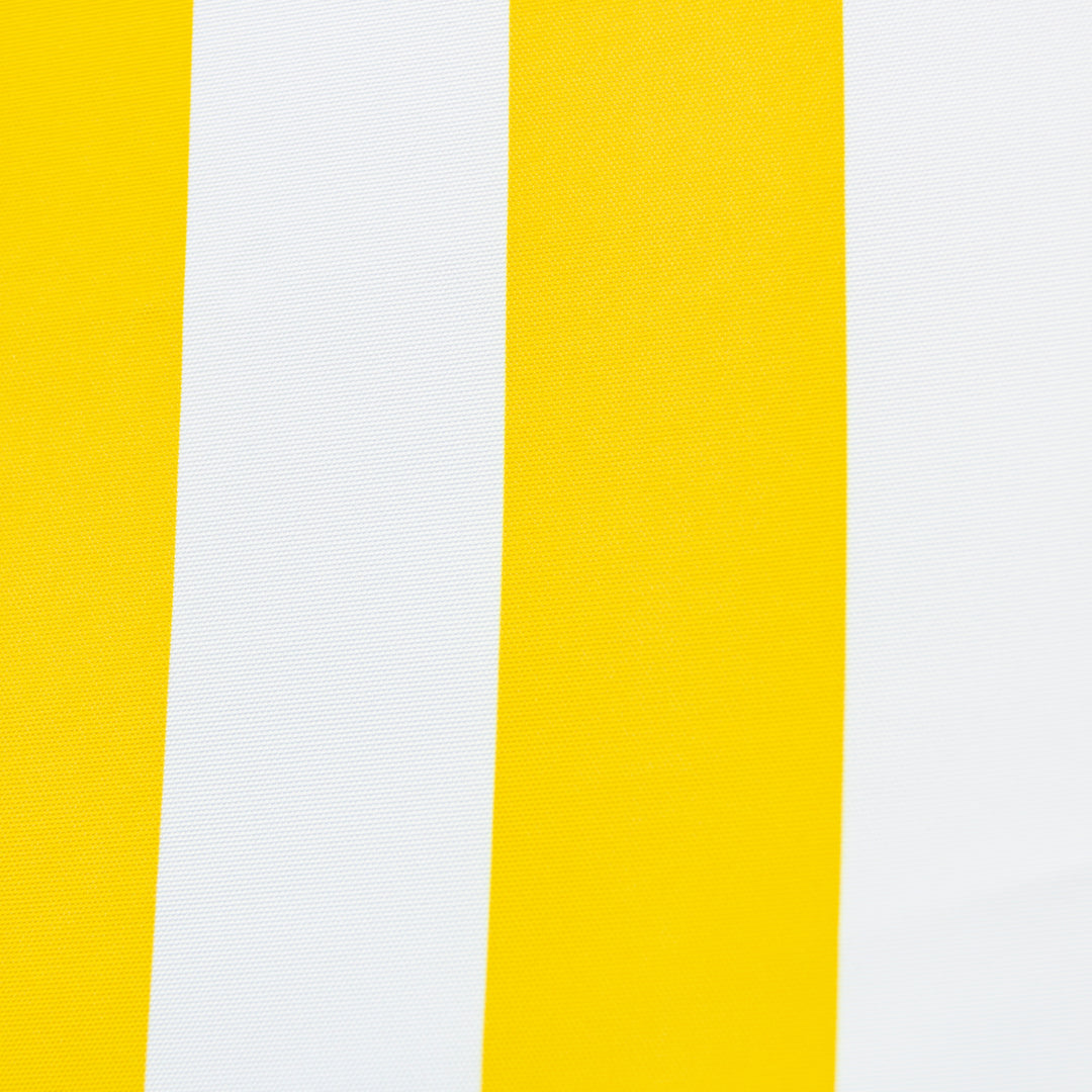 3m Deluxe Bamboo Umbrella with Cover - Yellow &amp; White Stripe