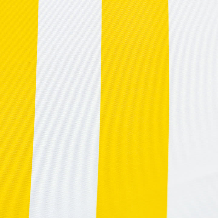 3m Deluxe Bamboo Umbrella with Cover - Yellow &amp; White Stripe