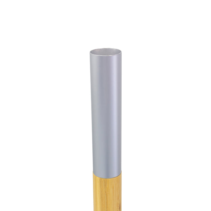 3m Deluxe Bamboo Umbrella with Cover - Yellow &amp; White Stripe