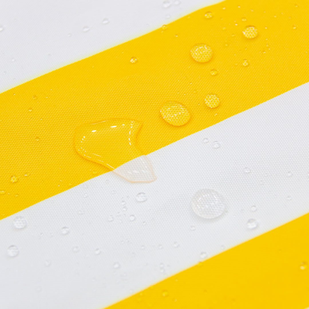 3m Deluxe Bamboo Umbrella with Cover - Yellow &amp; White Stripe