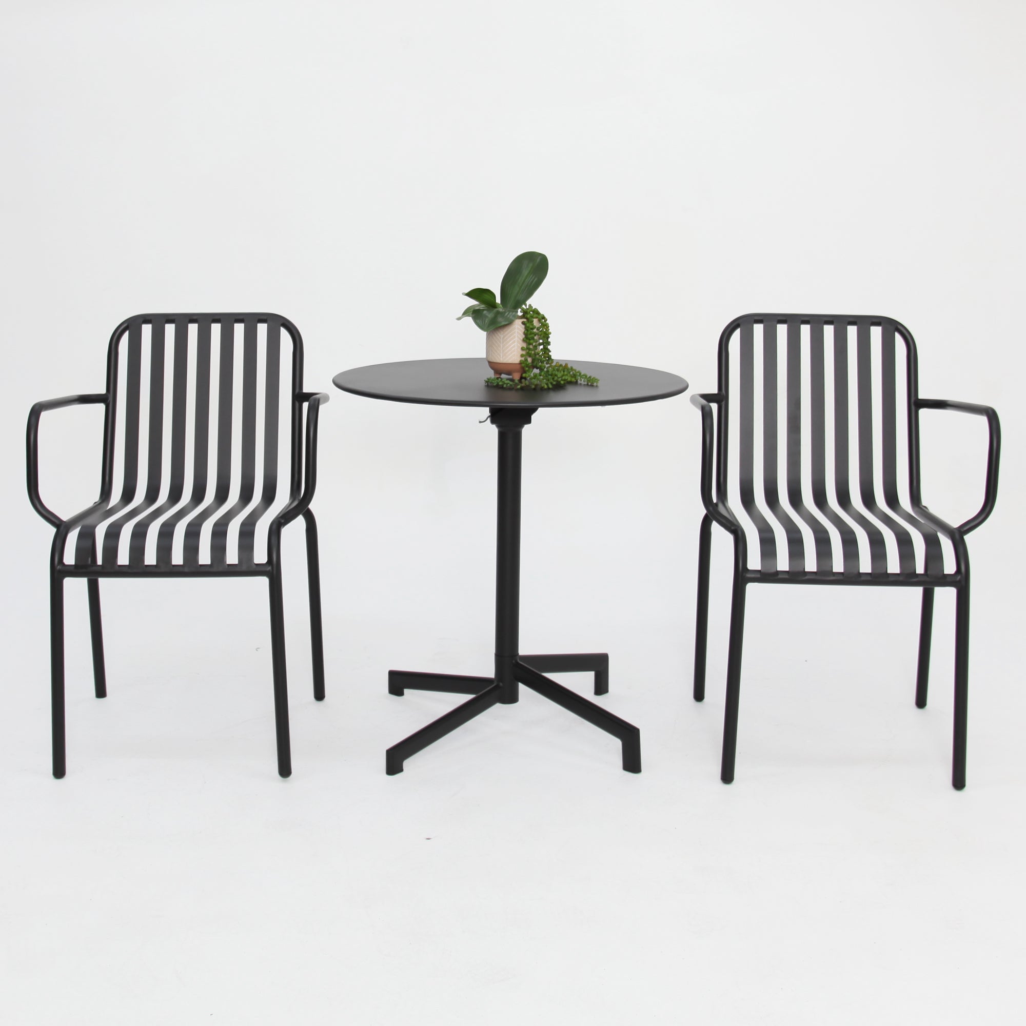 Bistro 3 piece cafe set -Black