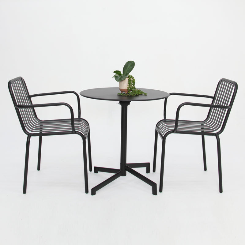 Bistro 3 piece cafe set -Black