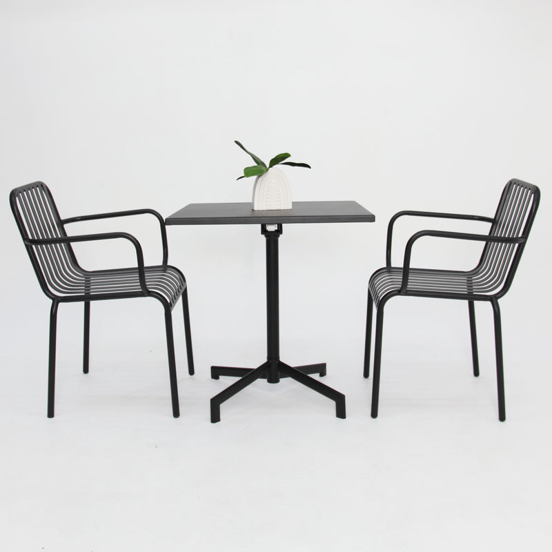 Regent 3 piece cafe set -black