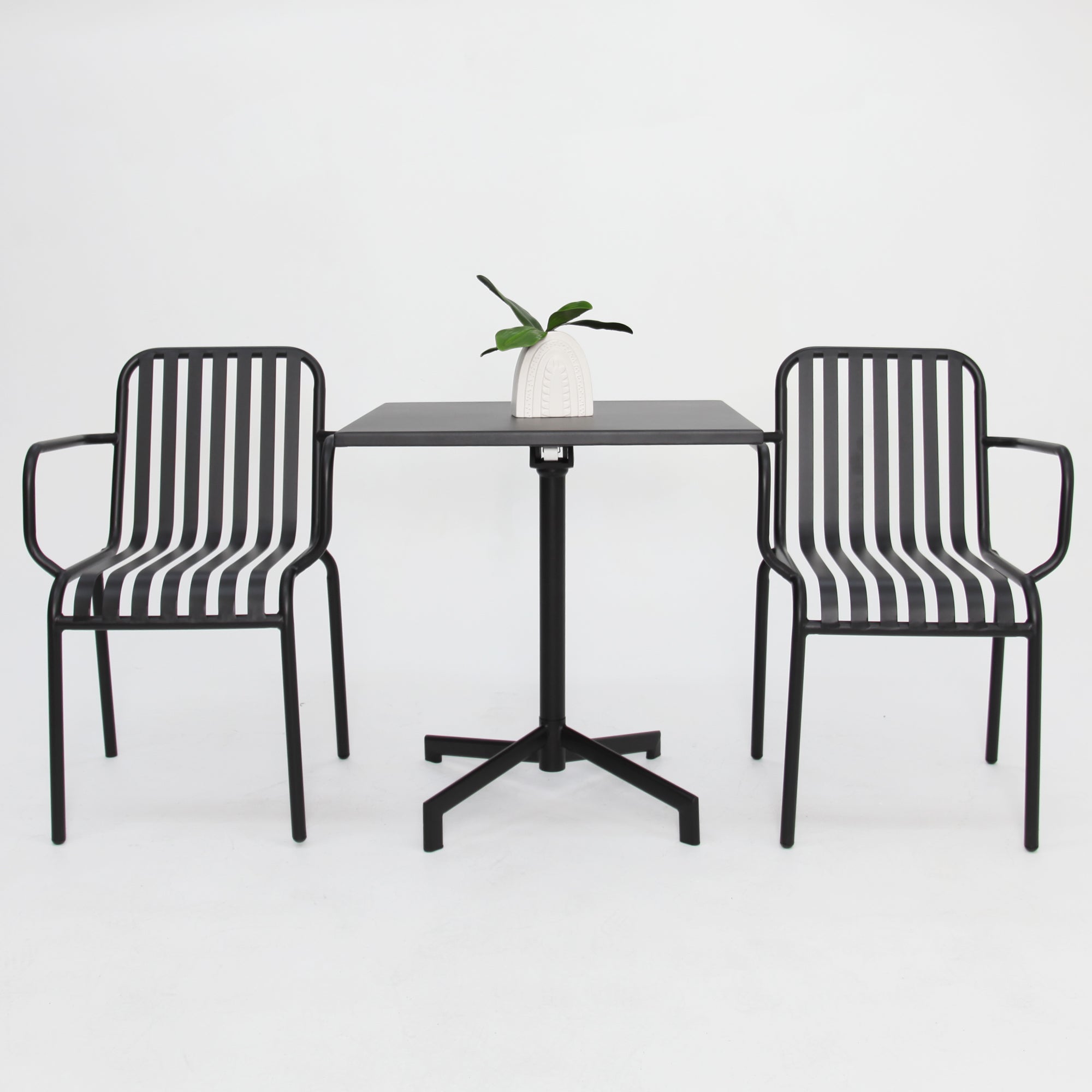 Regent 3 piece cafe set -black