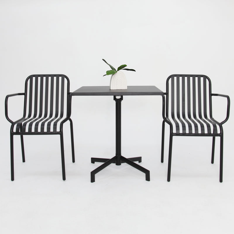 Regent 3 piece cafe set -black