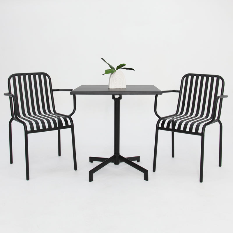 Regent 3 piece cafe set -black