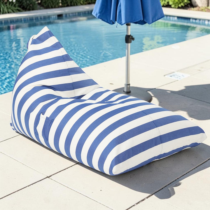 Relax sack outdoor beanbag-Navy/white