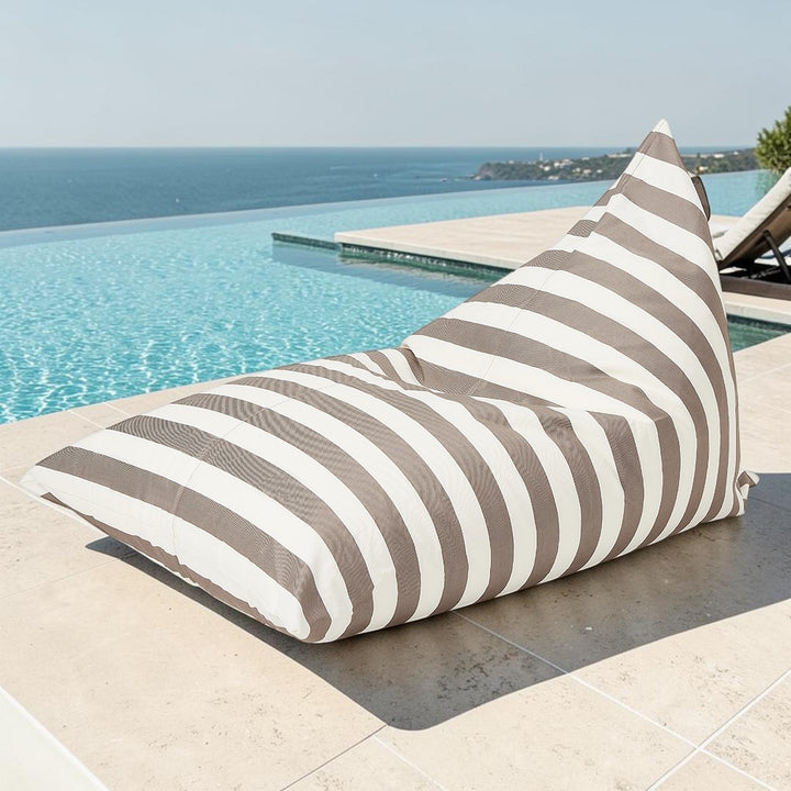 Relax sack outdoor beanbag-Taupe/white