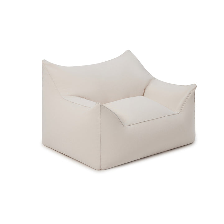 Mantra  single outdoor beanbag with ottoman-Cream