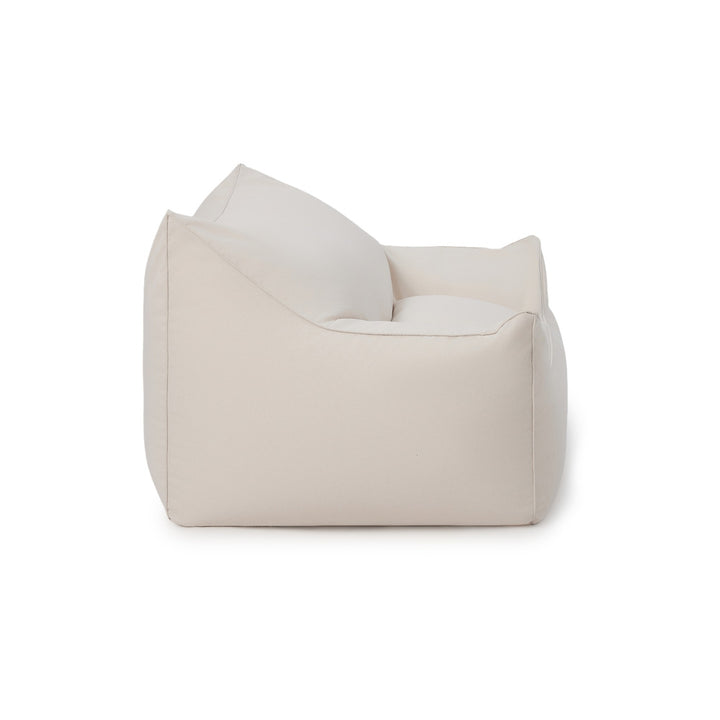 Mantra  single outdoor beanbag with ottoman-Cream