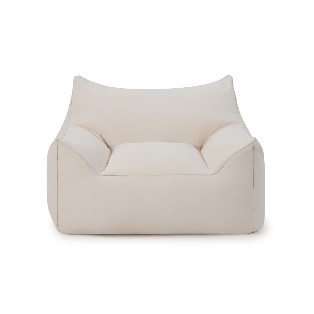 Mantra  single outdoor beanbag with ottoman-Cream