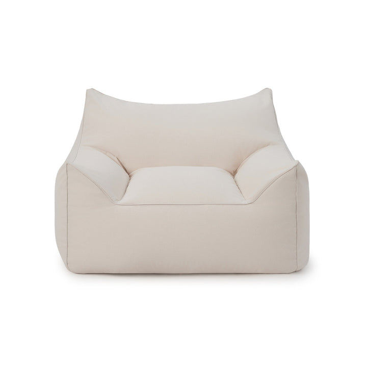 Mantra  single outdoor beanbag with ottoman-Cream