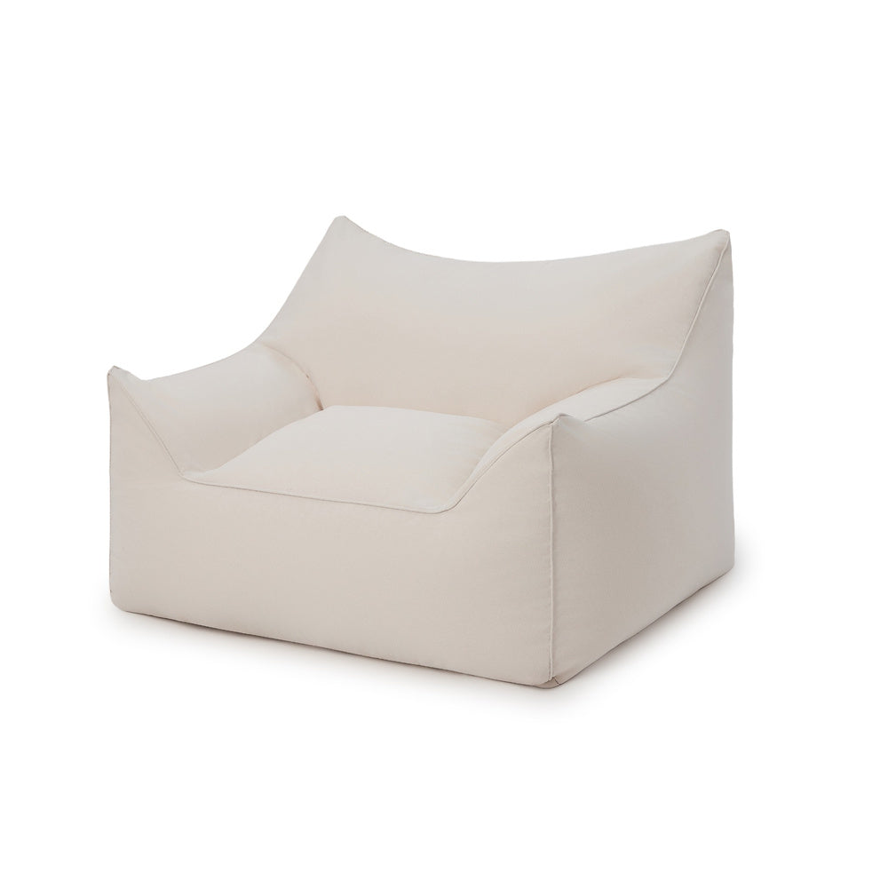 Mantra  single outdoor beanbag with ottoman-Cream