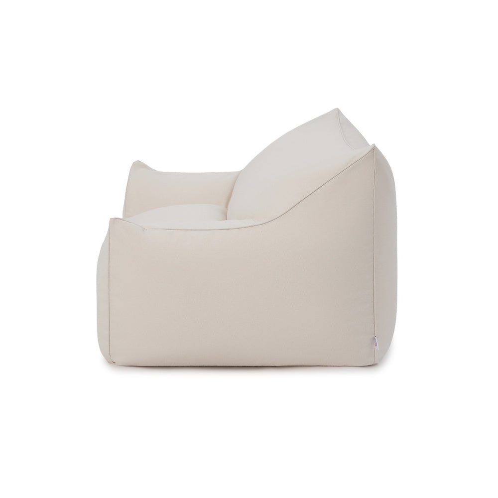 Mantra  single outdoor beanbag with ottoman-Cream
