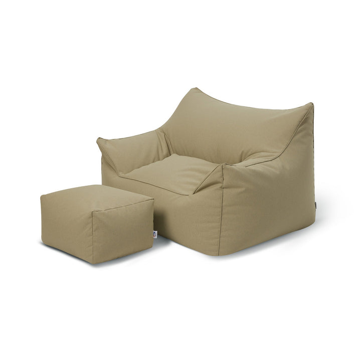 Mantra  single outdoor beanbag with ottoman-sage green