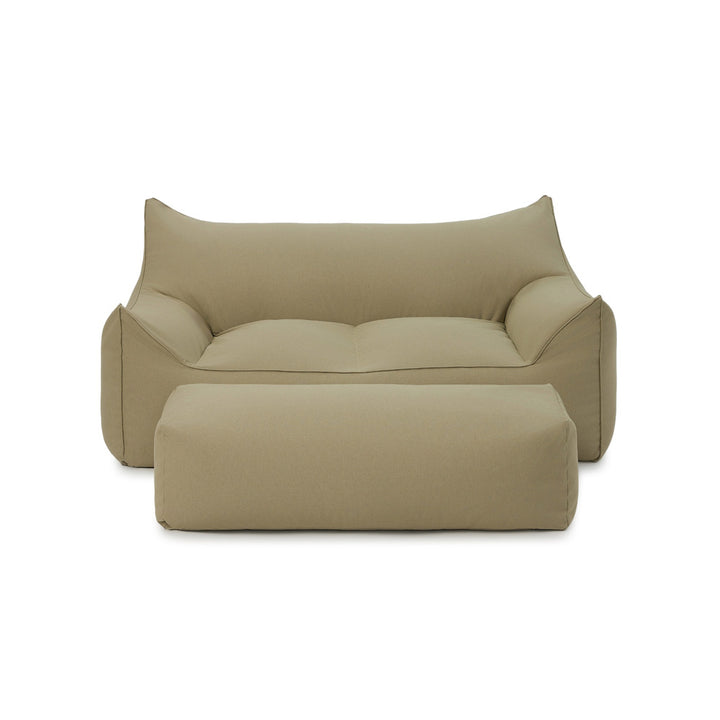 Mantra double outdoor beanbag with ottoman-sage green
