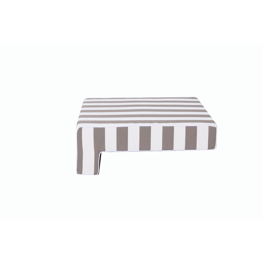 Soft side single pool cushion - Taupe/white