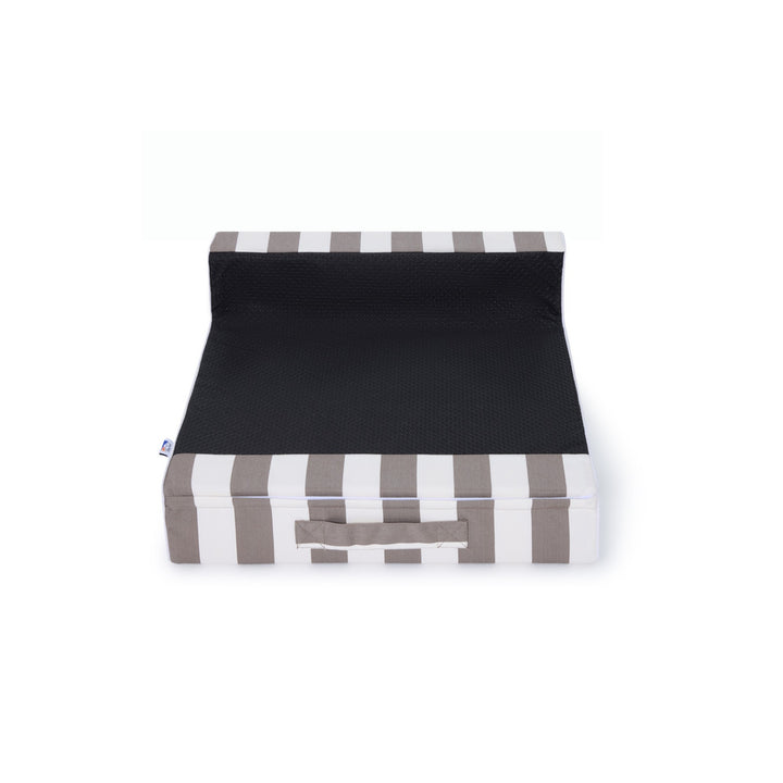 Soft side single pool cushion - Taupe/white