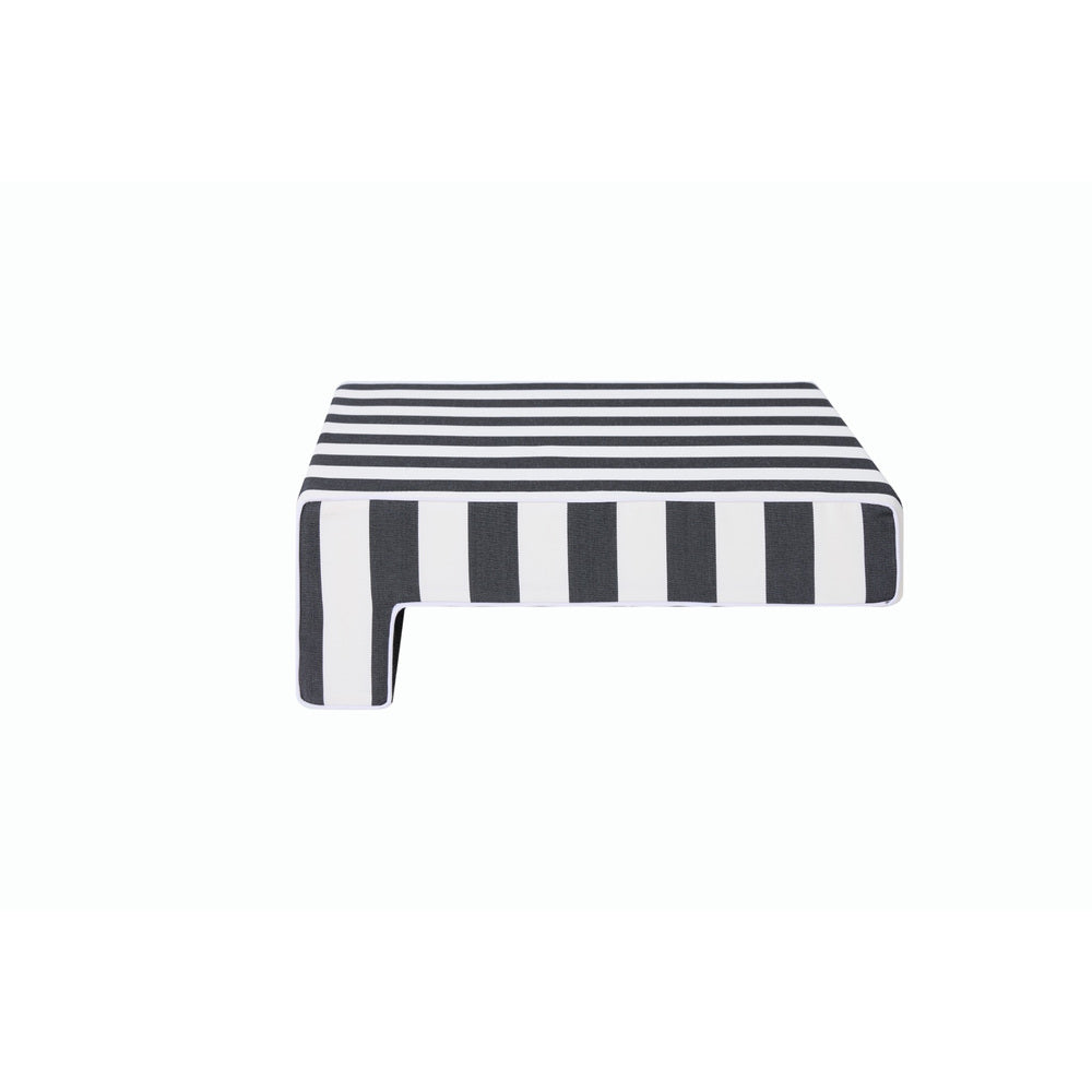 Soft side single pool cushion - Charcoal/white