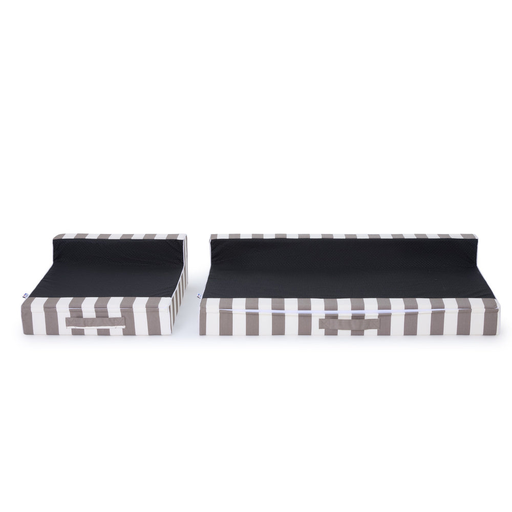 Soft side Double pool cushion - Taupe/white