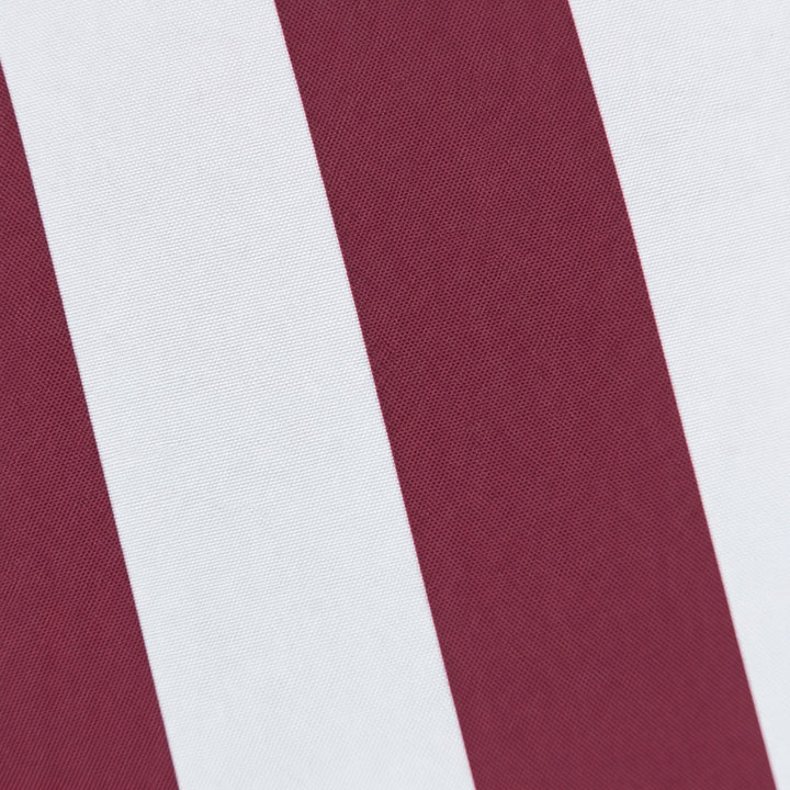 Bordeaux 3m Aluminium Umbrella with Cover - Maroon &amp; White Stripe (Timber-Look Frame)