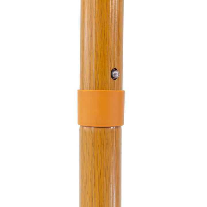 Bordeaux 3m Aluminium Umbrella with Cover - Maroon &amp; White Stripe (Timber-Look Frame)
