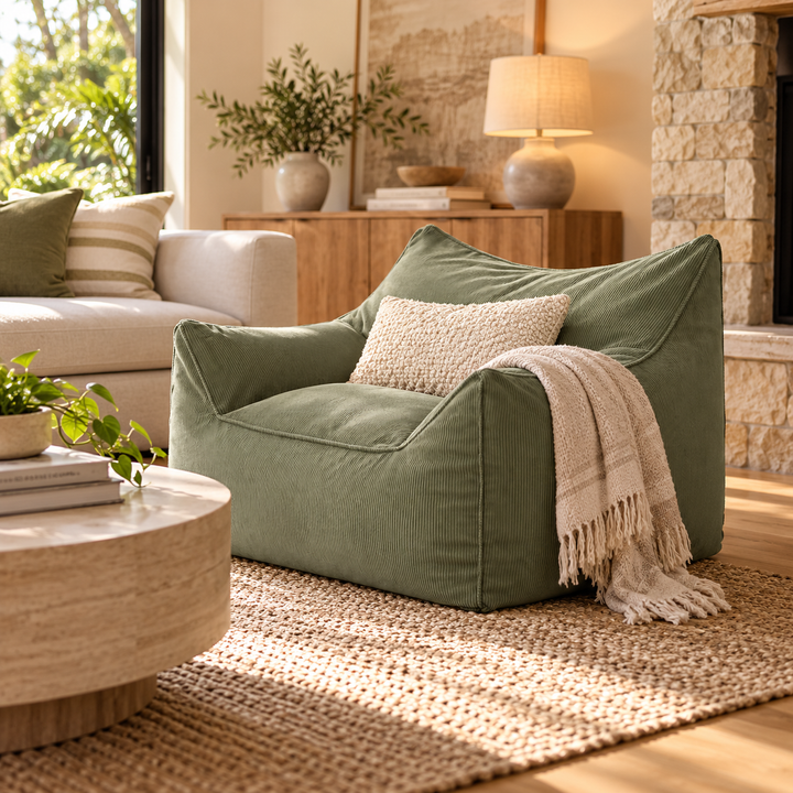 Cudo Large Corduroy beanbag-Olive