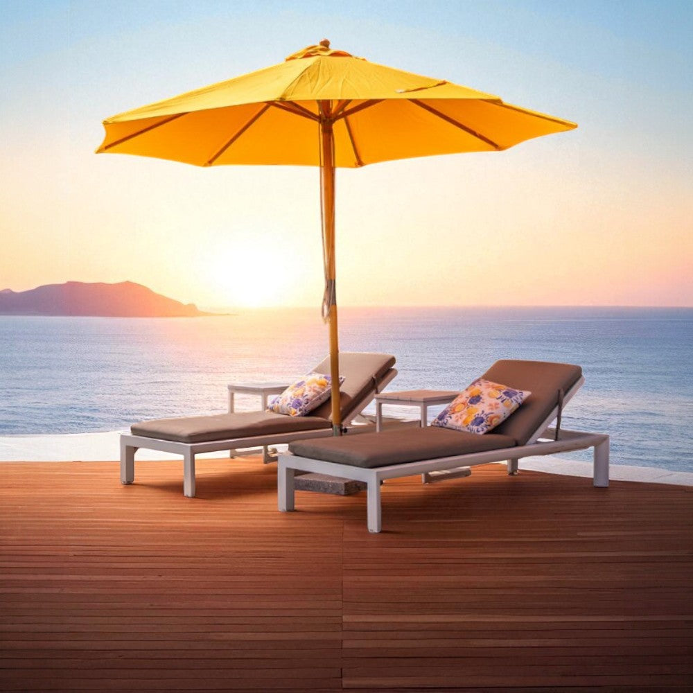 Yellow 3m diameter market umbrella with cover