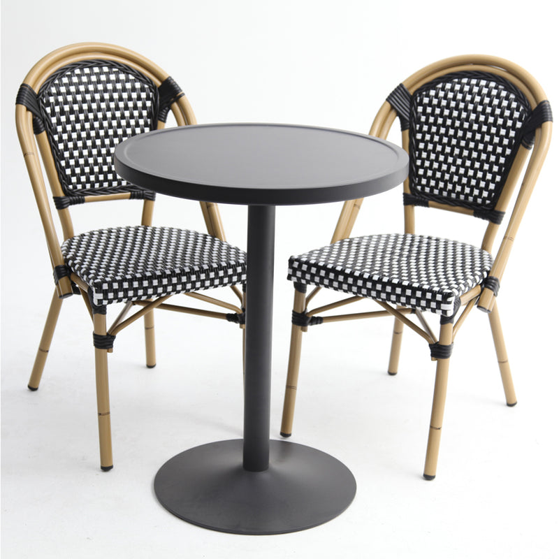 Parisian 3 piece bistro set with Black table