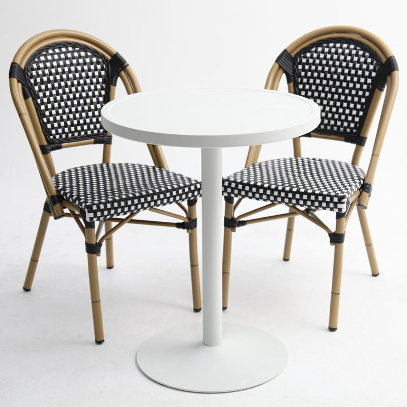 Parisian 3 piece bistro set with white table