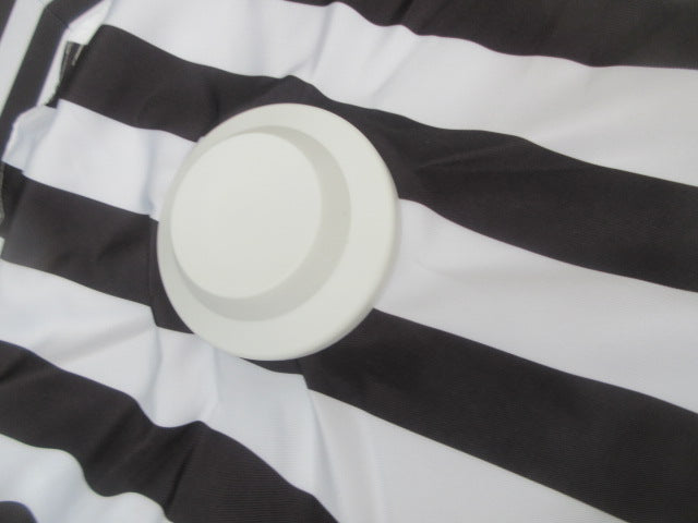 Mont Blanc - 3m diameter black and white stripe aluminium umbrella with cover