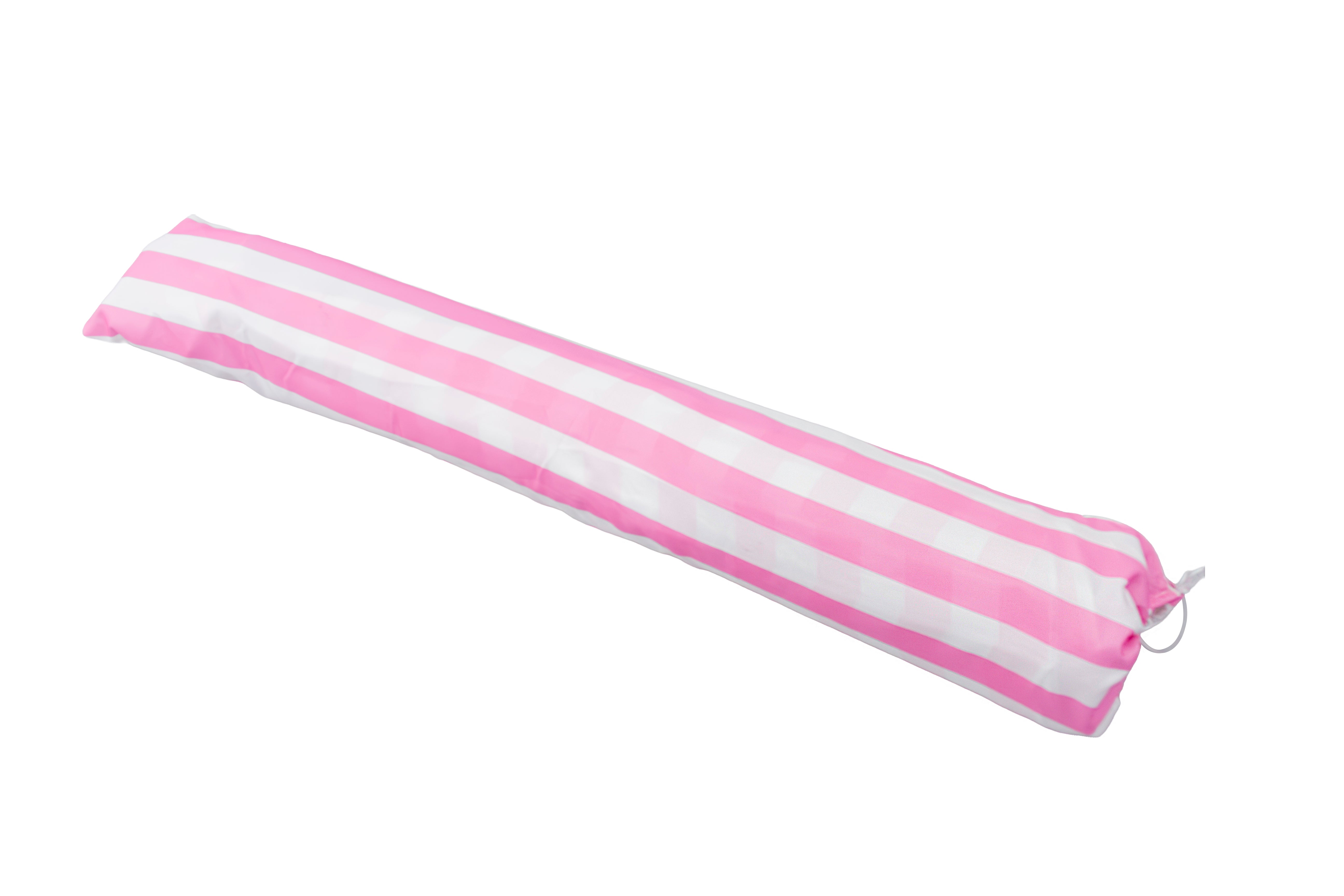 Flamingo 3m "Timber look" aluminum Umbrella with Cover - Pink & White Stripe
