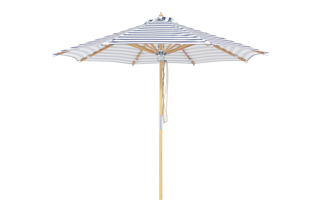 3m Deluxe Bamboo Umbrella with Cover - Black &amp; White Stripe