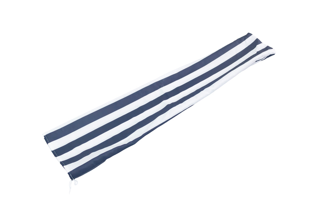 3m Deluxe Bamboo Umbrella with Cover - Black &amp; White Stripe