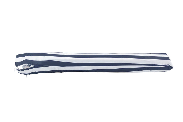 3m Deluxe Bamboo Umbrella with Cover - Black &amp; White Stripe