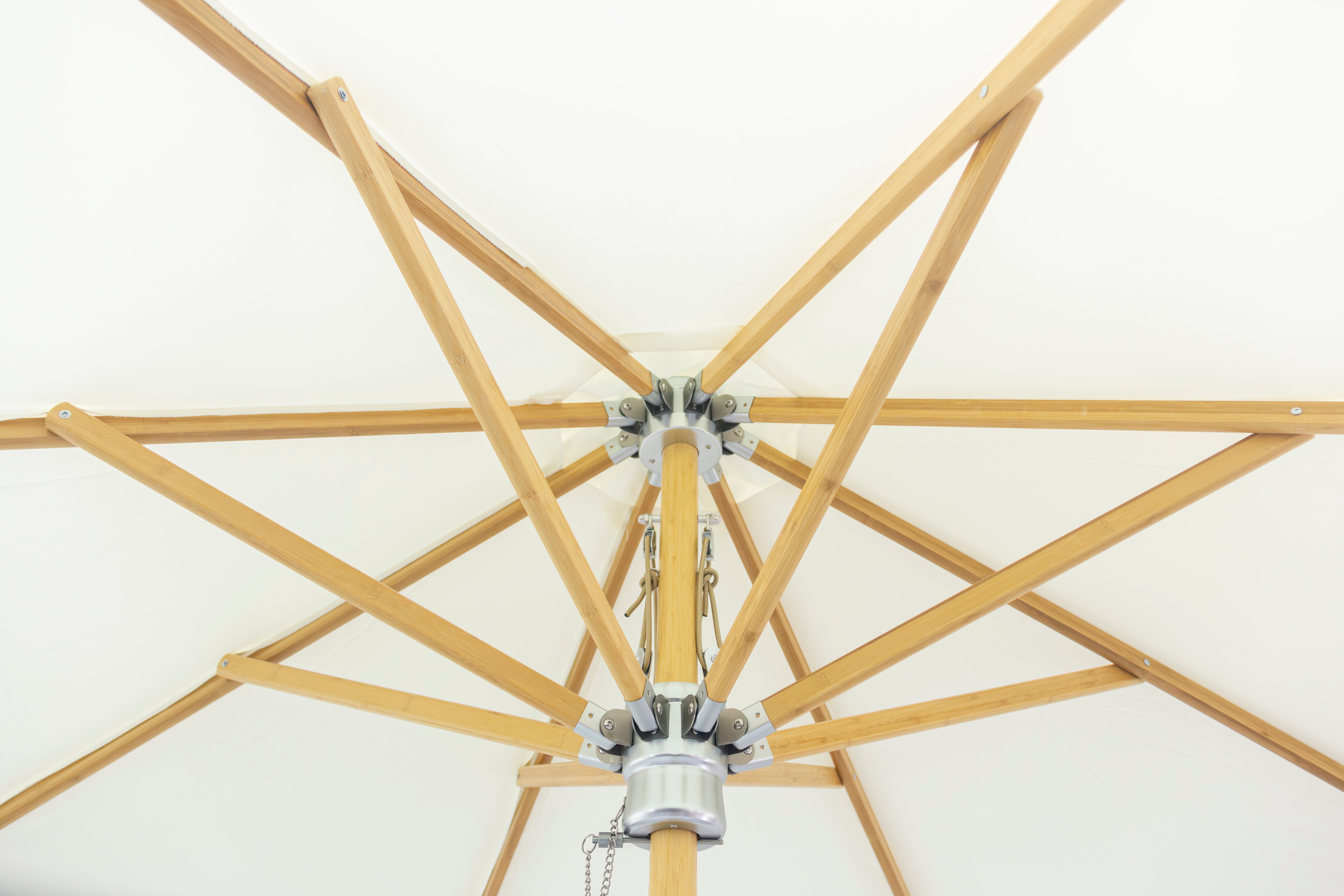 3 mt Deluxe Bamboo Umbrella with cover- Cream