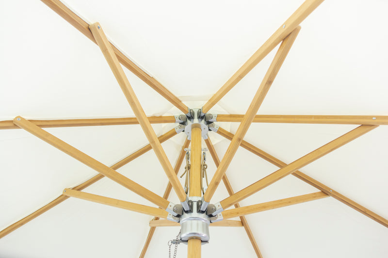 3 mt Deluxe Bamboo Umbrella with cover- Cream