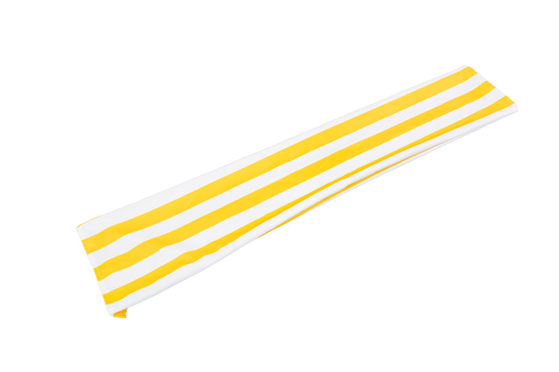 3 mt Deluxe Bamboo Umbrella with cover- Yellow and white stripe