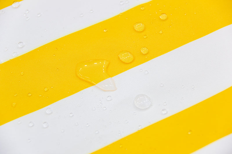 3 mt Deluxe Bamboo Umbrella with cover- Yellow and white stripe