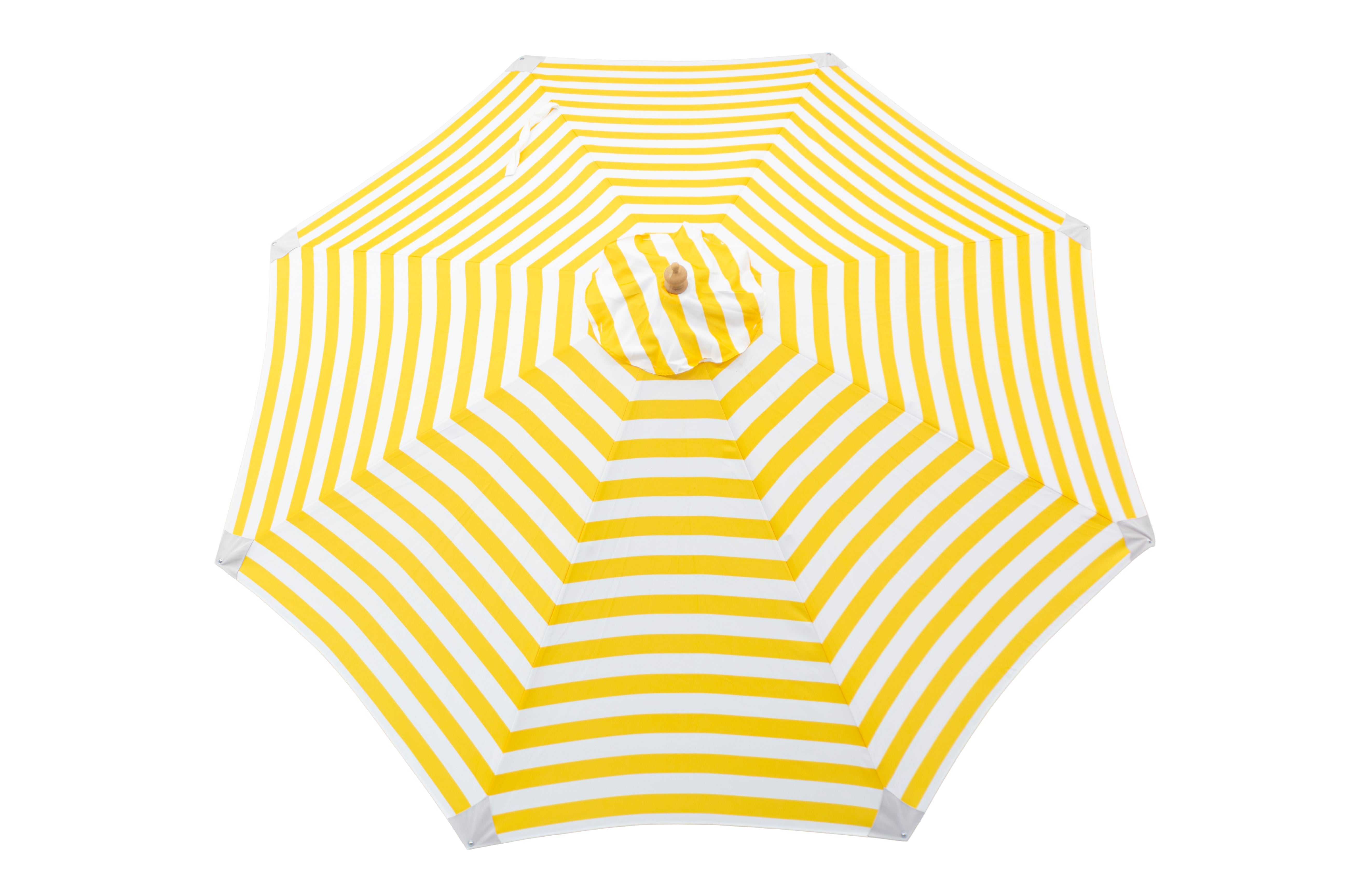 3 mt Deluxe Bamboo Umbrella with cover- Yellow and white stripe