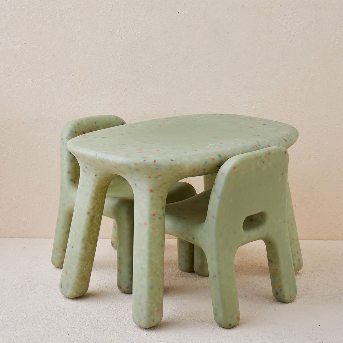 Odie Kids 3pc Table and Chair Set - Green Sprinkle - Odie Home