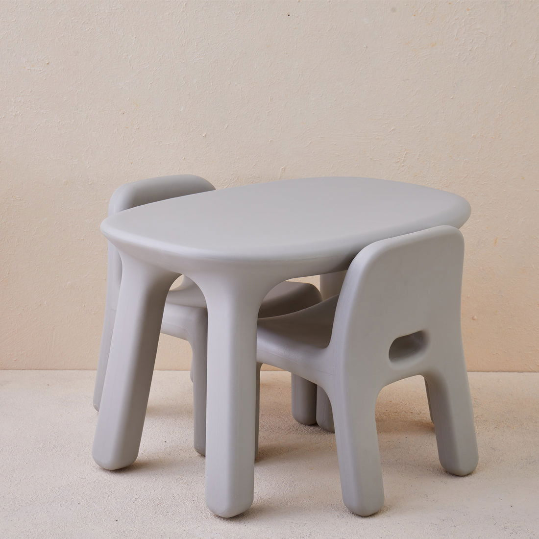 Odie Kids 3pc Table and Chair Set - Grey - Odie Home
