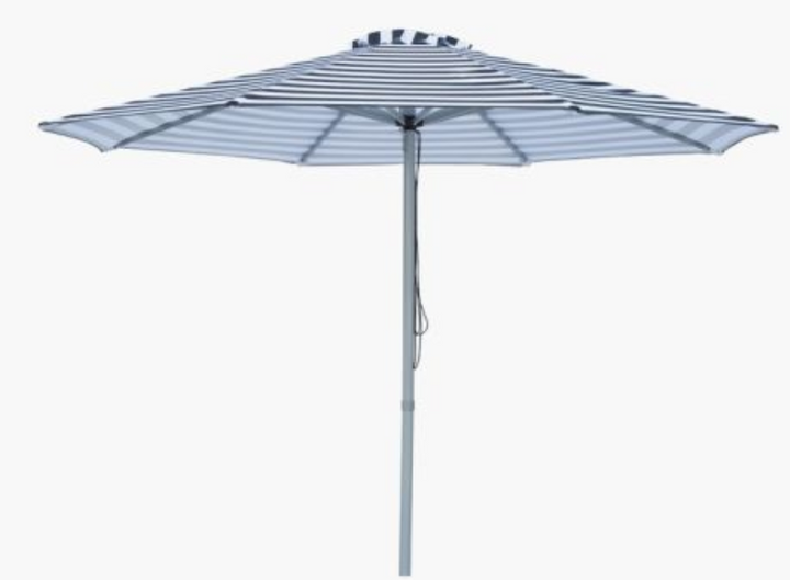 Mont Blanc 3m Aluminium Umbrella with Cover - Black &amp; White Stripe