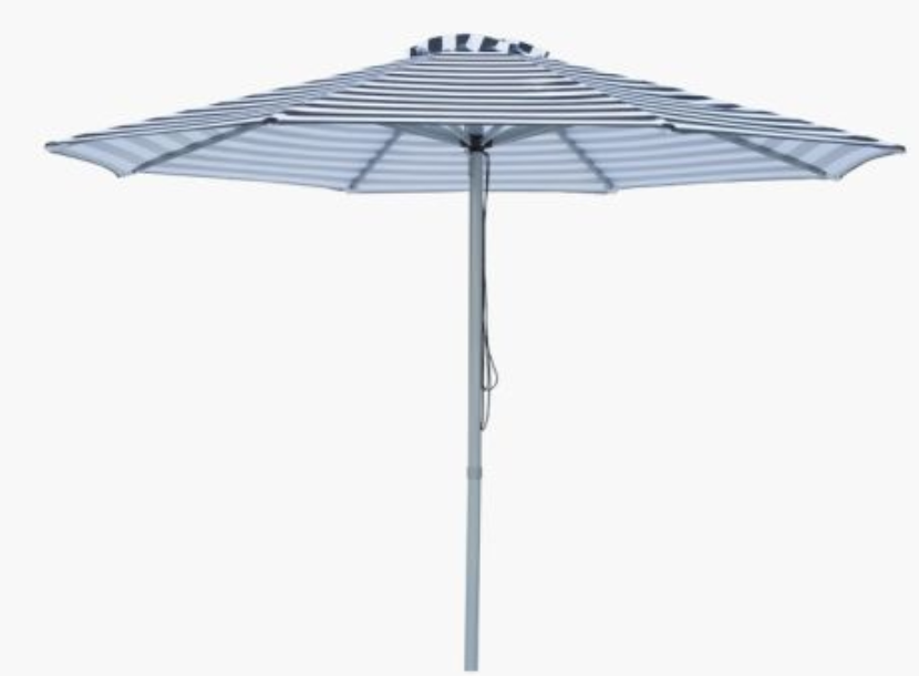 Mont Blanc - 3m diameter black and white stripe aluminium umbrella with cover