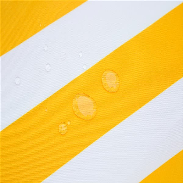 Sunny Marbella - 3m diameter yellow and white stripe umbrella with cover