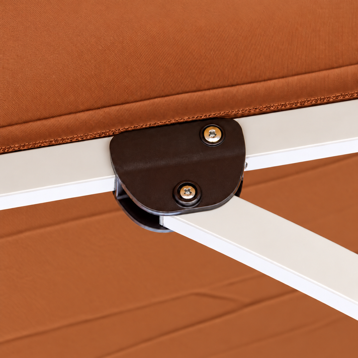Rust 3m Aluminium Umbrella with Scallop Edge and Cover - Rust with White Trim