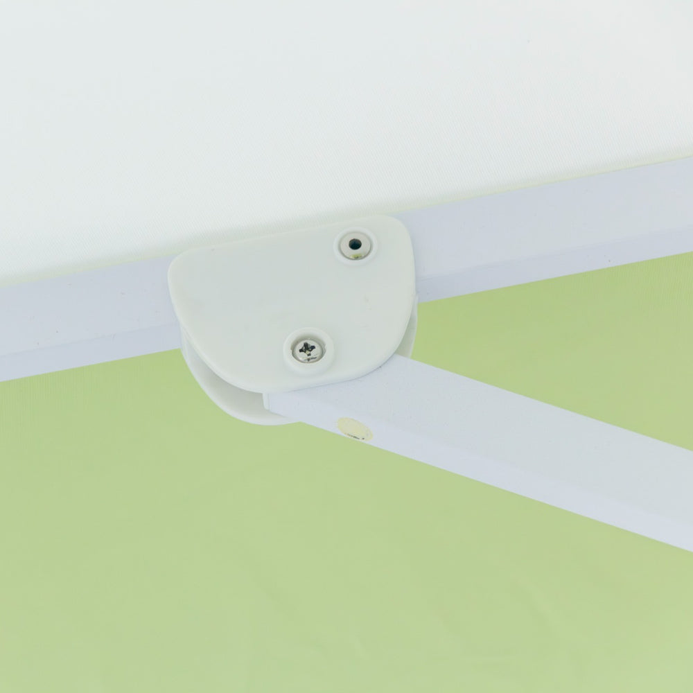 3m Multi panel Aluminium Umbrella with Scallop Edge and Cover - Green/white with White Trim