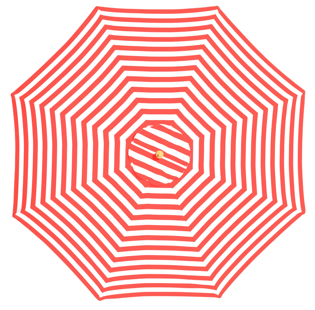 Monte Carlo - 3m diameter red and white stripe umbrella with cover - Billy Fresh